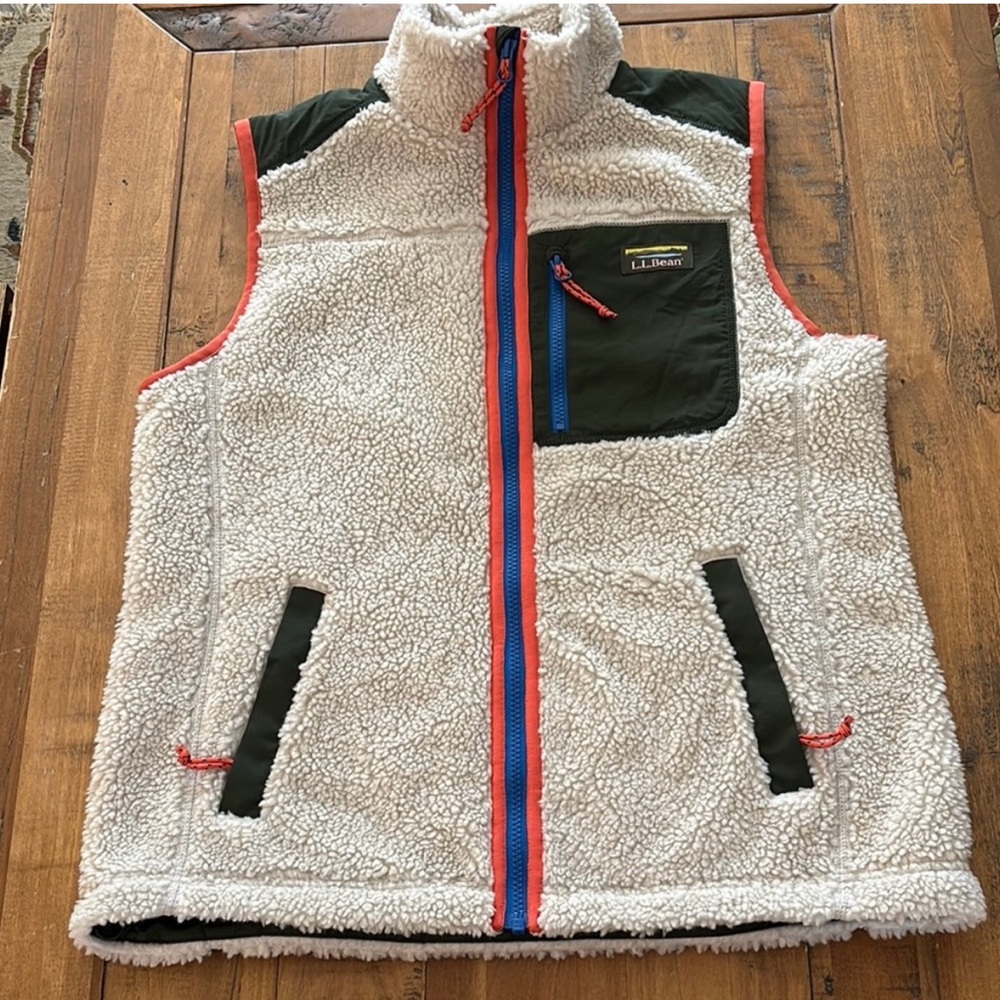 L.L. Bean Fleece Vest with Colorful Accents